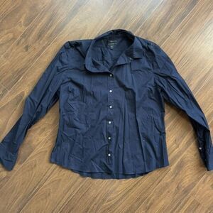 J Crew XXL navy blue button-down shirt